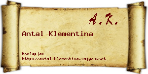 Antal Klementina névjegykártya