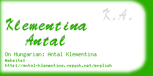 klementina antal business card